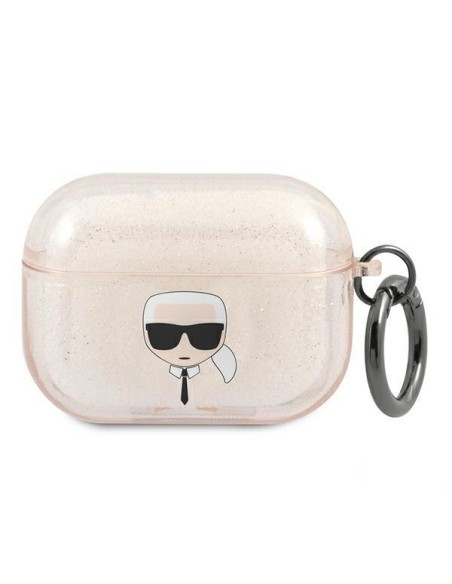 Karl Lagerfeld Glitter Karl& 39 s Head dėklas, skirtas AirPods Pro – auksinis Karl Lagerfeld Glitter Karl& 39 s Head dėklas, skirtas AirPods Pro – auksinis