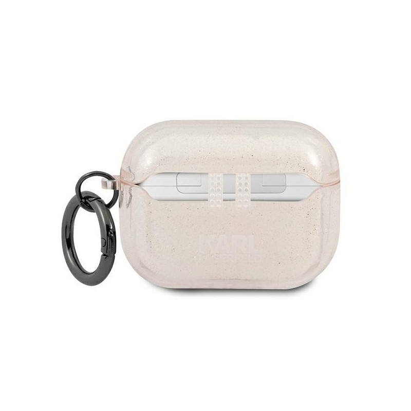 Karl Lagerfeld Glitter Karl& 39 s Head dėklas, skirtas AirPods Pro – auksinis