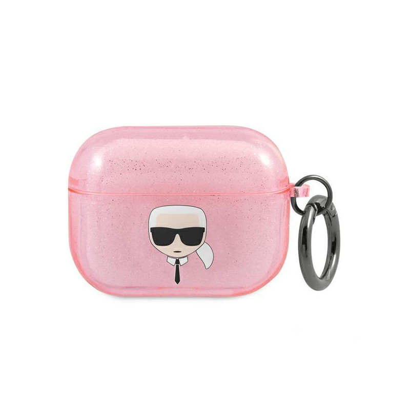 Karl Lagerfeld Glitter Karl& 39 s Head dėklas, skirtas AirPods Pro – rožinis Karl Lagerfeld Glitter Karl& 39 s Head dėklas, skirtas AirPods Pro – rožinis
