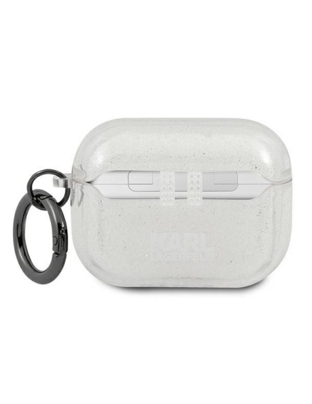 Karl Lagerfeld Glitter Karl& 39 s Head dėklas, skirtas AirPods Pro – sidabrinis Karl Lagerfeld Glitter Karl& 39 s Head dėklas, skirtas AirPods Pro – sidabrinis