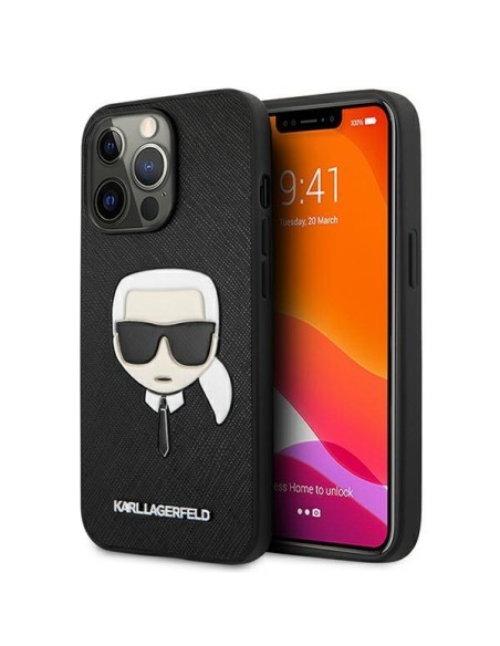 Karl Lagerfeld Saffiano Ikonik Karl& 39 s Head dėklas, skirtas iPhone 13 Pro / iPhone 13 - juodas Karl Lagerfeld Saffiano Ikonik Karl& 39 s Head dėklas, skirtas iPhone 13 Pro / iPhone 13 - juodas