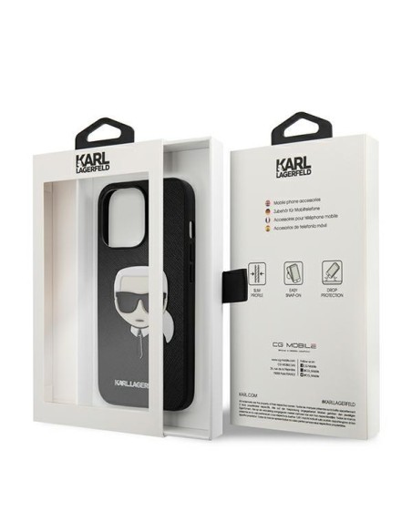 Karl Lagerfeld Saffiano Ikonik Karl& 39 s Head dėklas, skirtas iPhone 13 Pro / iPhone 13 - juodas Karl Lagerfeld Saffiano Ikonik Karl& 39 s Head dėklas, skirtas iPhone 13 Pro / iPhone 13 - juodas