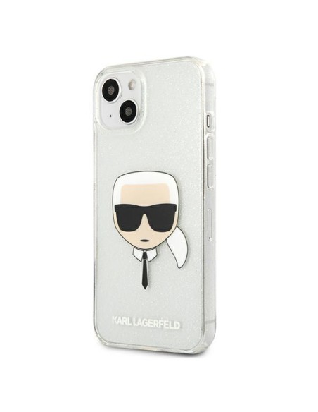 Karl Lagerfeld Glitter Karl& 39 s Head dėklas iPhone 13 mini - sidabrinis Karl Lagerfeld Glitter Karl& 39 s Head dėklas iPhone 13 mini - sidabrinis