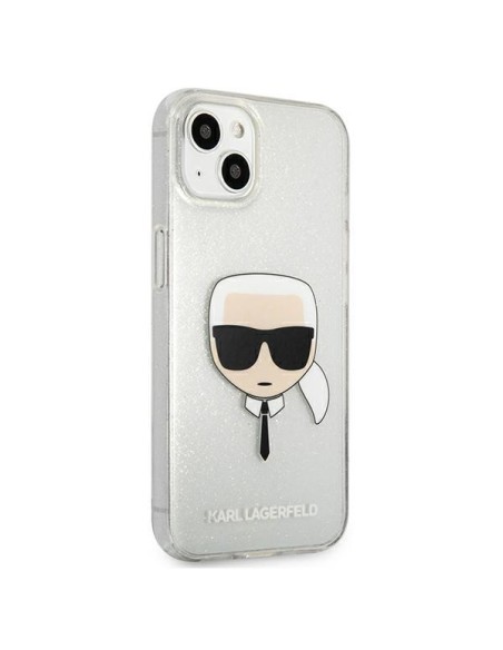 Karl Lagerfeld Glitter Karl& 39 s Head dėklas iPhone 13 mini - sidabrinis Karl Lagerfeld Glitter Karl& 39 s Head dėklas iPhone 13 mini - sidabrinis