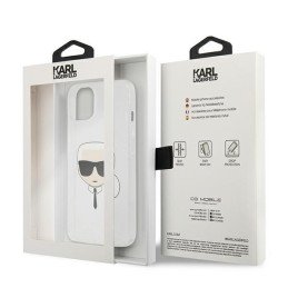 Karl Lagerfeld Glitter Karl& 39 s Head dėklas iPhone 13 mini - sidabrinis