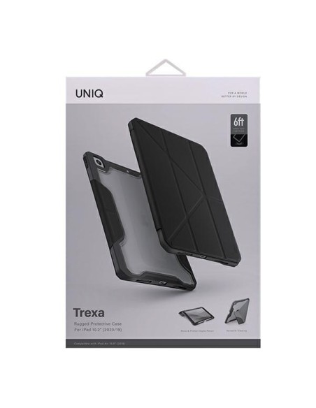 UNIQ Trexa dėklas, skirtas iPad 10.2& 39 & 39 2021/ 2020/ 2019 – juodas UNIQ Trexa dėklas, skirtas iPad 10.2& 39 & 39 2021/ 2020/ 2019 – juodas