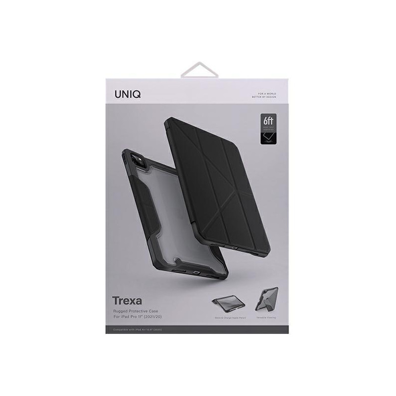 UNIQ Trexa dėklas, skirtas iPad Pro 11& 39 & 39 2021/ 2020 – juodas