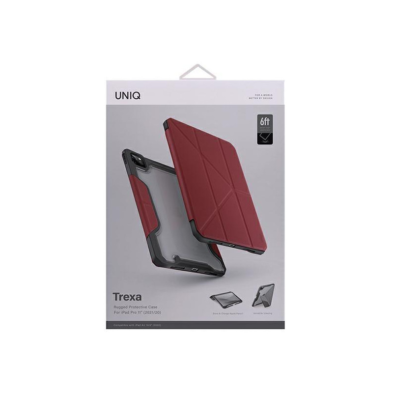 UNIQ Trexa dėklas, skirtas iPad Pro 11& 39 & 39 2021/ 2020 – raudonas