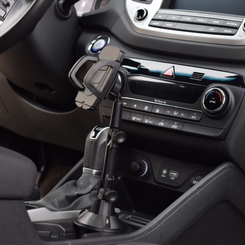 Išmaniojo telefono automobilinis laikiklis puodelių laikikliui Puodelių laikiklis juodas