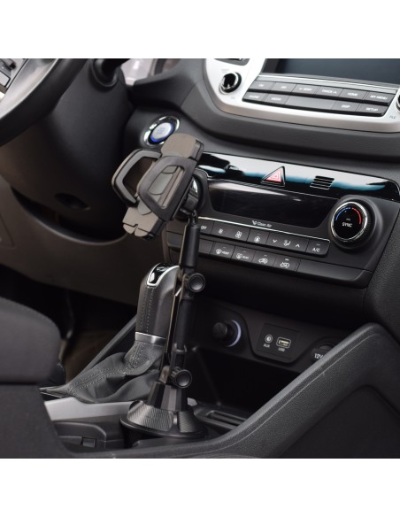 Išmaniojo telefono automobilinis laikiklis puodelių laikikliui Puodelių laikiklis juodas