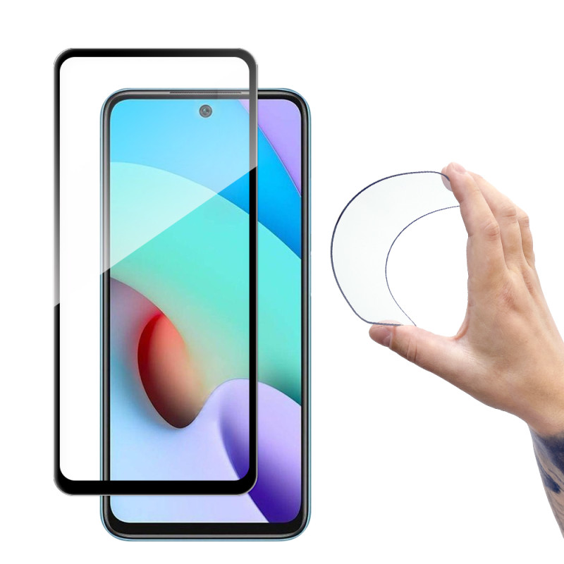 Wozinsky viso dangčio Flexi nano stiklo plėvelės grūdintas stiklas su rėmeliu Xiaomi Redmi 10 Black