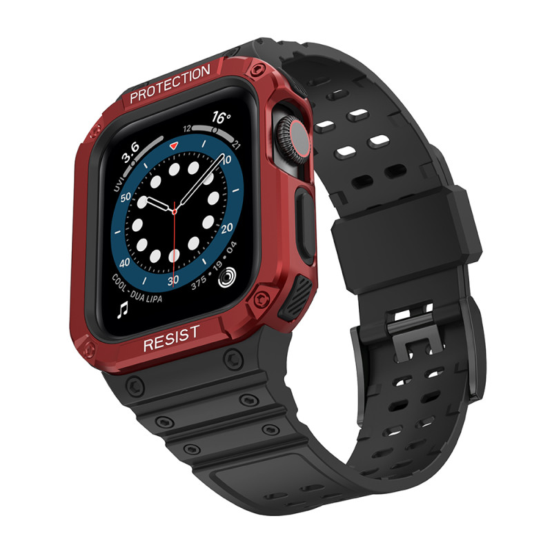 Apsaugokite dirželio juostą su dėklu, skirtu Apple Watch 7 / 6 / 5 / 4 / 3 / 2 / SE (41 / 40 / 38 mm) dėklas, šarvuotas ...