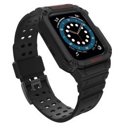 Apsaugokite dirželio juostą su dėklu Apple Watch 7 / 6 / 5 / 4 / 3 / 2 / SE (41 / 40 / 38 mm) dėklas, šarvuotas laikrodž...
