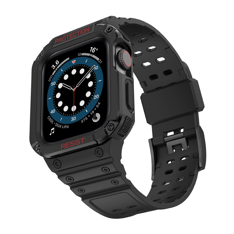 Apsaugokite dirželio juostą su dėklu Apple Watch 7 / 6 / 5 / 4 / 3 / 2 / SE (41 / 40 / 38 mm) dėklas, šarvuotas laikrodž...