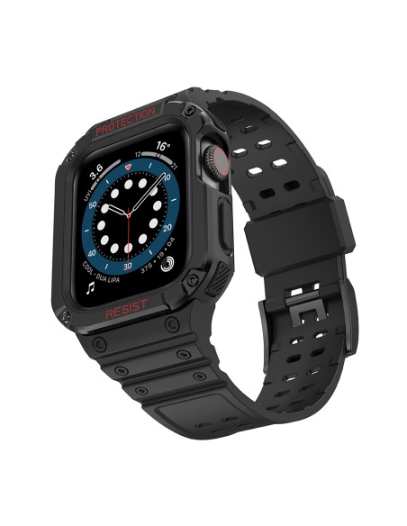 Apsaugokite dirželio juostą su dėklu Apple Watch 7 / 6 / 5 / 4 / 3 / 2 / SE (41 / 40 / 38 mm) dėklas, šarvuotas laikrodž...