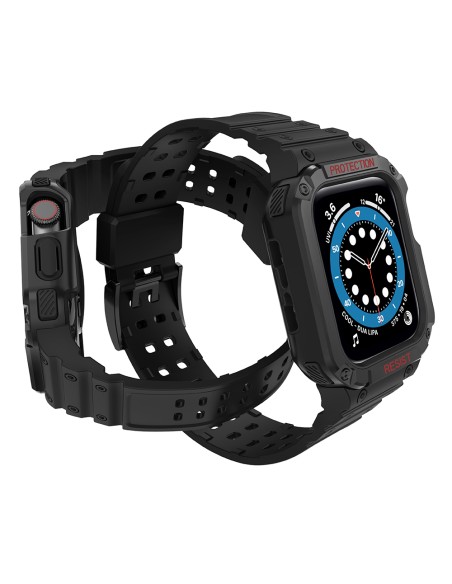 Apsaugokite dirželio juostą su dėklu Apple Watch 7 / 6 / 5 / 4 / 3 / 2 / SE (41 / 40 / 38 mm) dėklas, šarvuotas laikrodž...