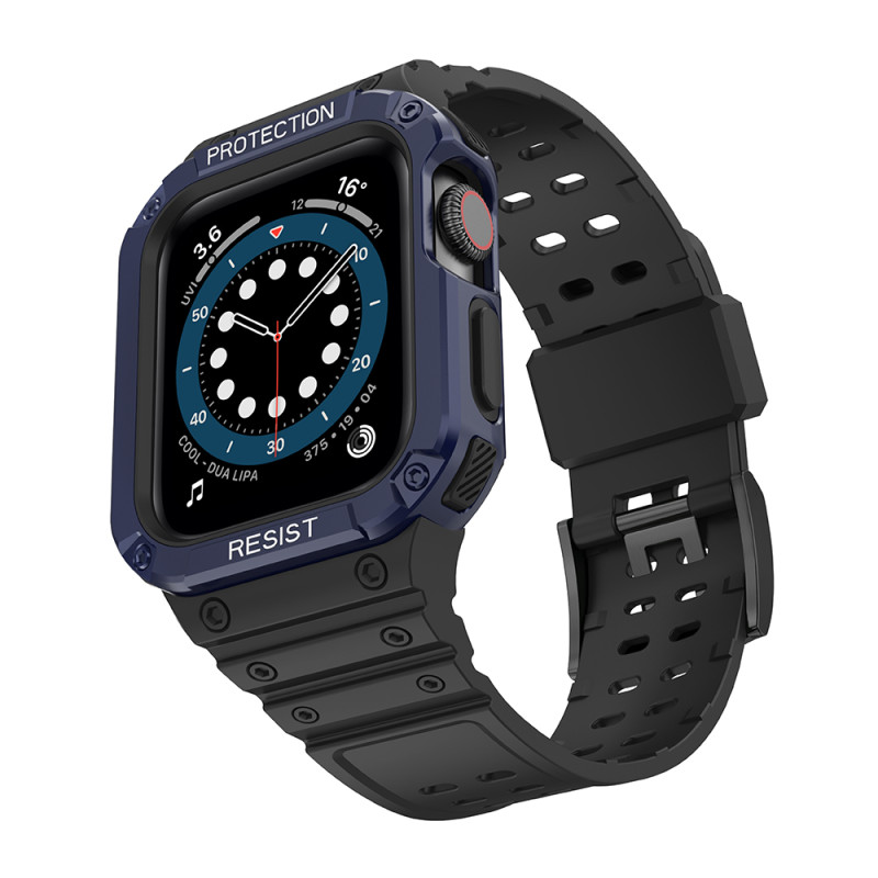 Apsaugokite dirželio juostą su dėklu, skirtu Apple Watch 7 / 6 / 5 / 4 / 3 / 2 / SE (41 / 40 / 38 mm) dėklas, šarvuotas ...