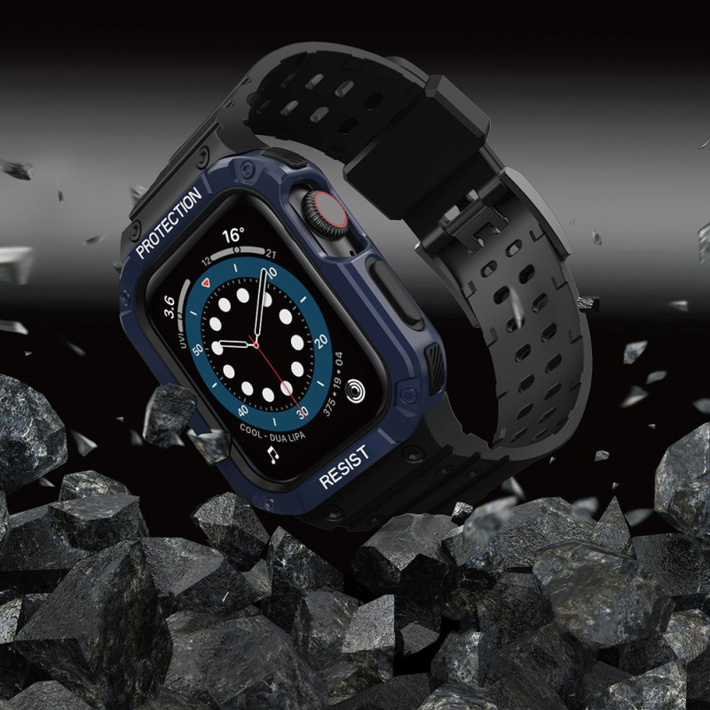Apsaugokite dirželio juostą su dėklu, skirtu Apple Watch 7 / 6 / 5 / 4 / 3 / 2 / SE (41 / 40 / 38 mm) dėklas, šarvuotas ...