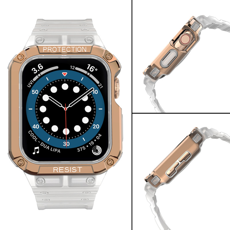 Apsaugokite dirželio juostą su dėklu, skirtu Apple Watch 7 / 6 / 5 / 4 / 3 / 2 / SE (41 / 40 / 38 mm) dėklas, šarvuotas ...
