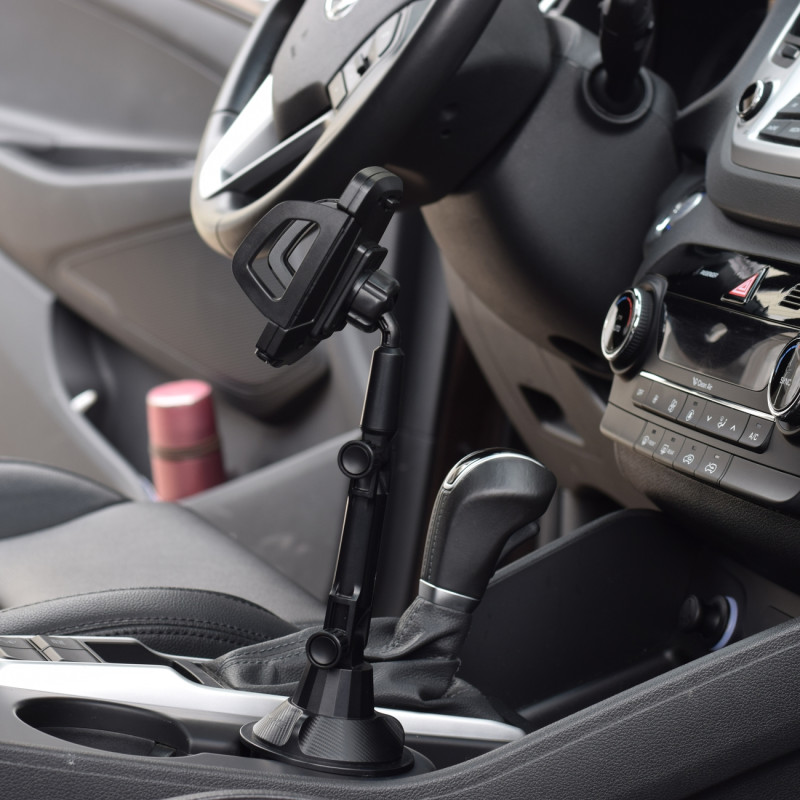 Išmaniojo telefono automobilinis laikiklis puodelių laikikliui Puodelių laikiklis juodas