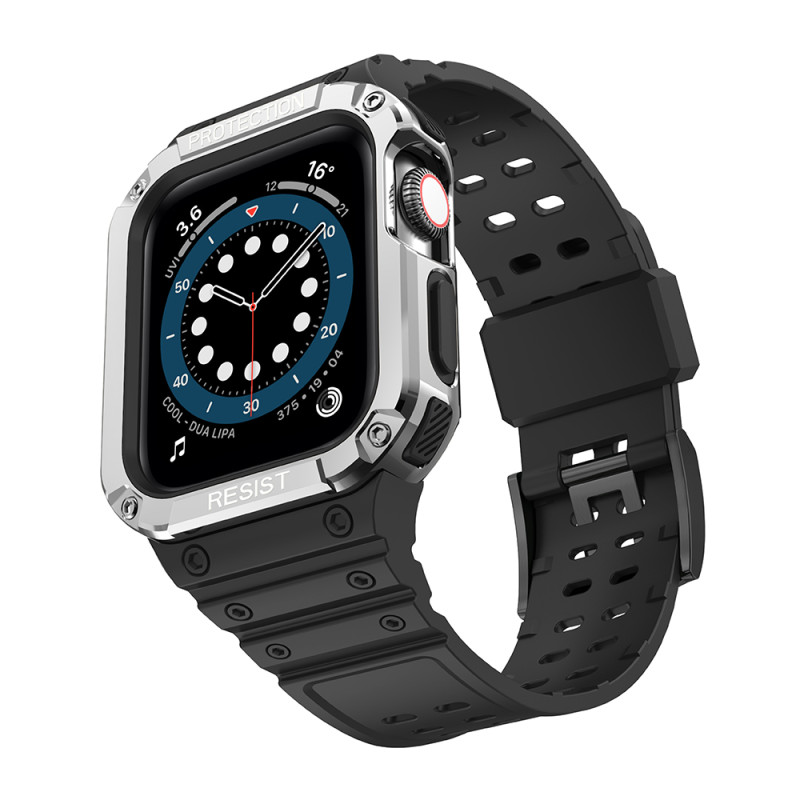 Apsaugokite dirželio juostą su dėklu, skirtu Apple Watch 7 / 6 / 5 / 4 / 3 / 2 / SE (41 / 40 / 38 mm) dėklas, šarvuotas ...