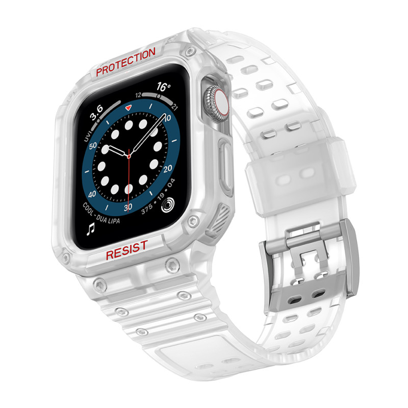 Apsaugokite dirželio juostą su dėklu Apple Watch 7 / 6 / 5 / 4 / 3 / 2 / SE (41 / 40 / 38 mm) dėklas, šarvuotas laikrodž...