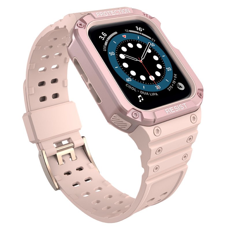 Apsaugokite dirželio juostą su dėklu Apple Watch 7 / 6 / 5 / 4 / 3 / 2 / SE (41 / 40 / 38 mm) dėklas, šarvuotas laikrodž...