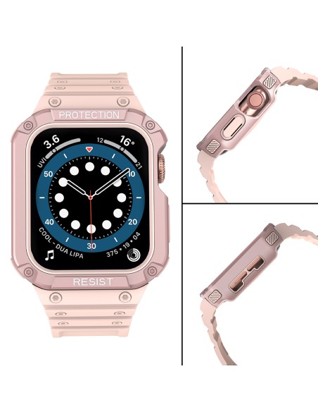 Apsaugokite dirželio juostą su dėklu Apple Watch 7 / 6 / 5 / 4 / 3 / 2 / SE (41 / 40 / 38 mm) dėklas, šarvuotas laikrodž...