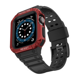 Apsaugokite dirželio juostą su dėklu Apple Watch 7 / 6 / 5 / 4 / 3 / 2 / SE (45 / 44 / 42 mm) dėklas, šarvuotas laikrodž...