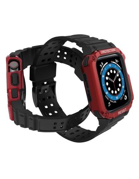 Apsaugokite dirželio juostą su dėklu Apple Watch 7 / 6 / 5 / 4 / 3 / 2 / SE (45 / 44 / 42 mm) dėklas, šarvuotas laikrodž...