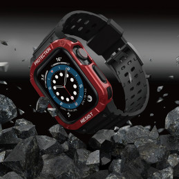 Apsaugokite dirželio juostą su dėklu Apple Watch 7 / 6 / 5 / 4 / 3 / 2 / SE (45 / 44 / 42 mm) dėklas, šarvuotas laikrodž...