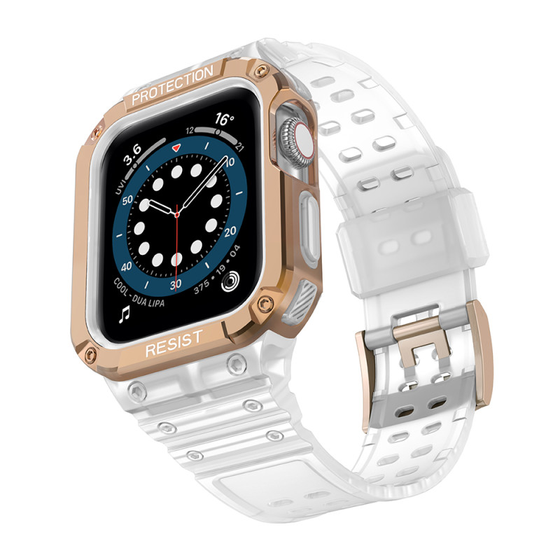 Apsaugokite dirželio juostą su dėklu Apple Watch 7/ 6/ 5/ 4/ 3/ 2/ SE (45/ 44/ 42mm) Šarvuotas laikrodžio dangtelis, ska...