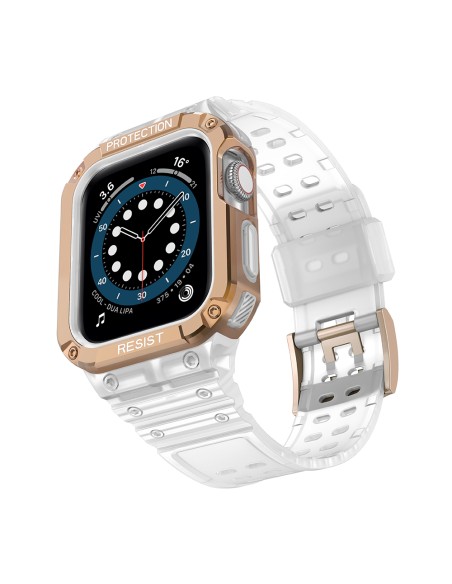 Apsaugokite dirželio juostą su dėklu Apple Watch 7/ 6/ 5/ 4/ 3/ 2/ SE (45/ 44/ 42mm) Šarvuotas laikrodžio dangtelis, ska...