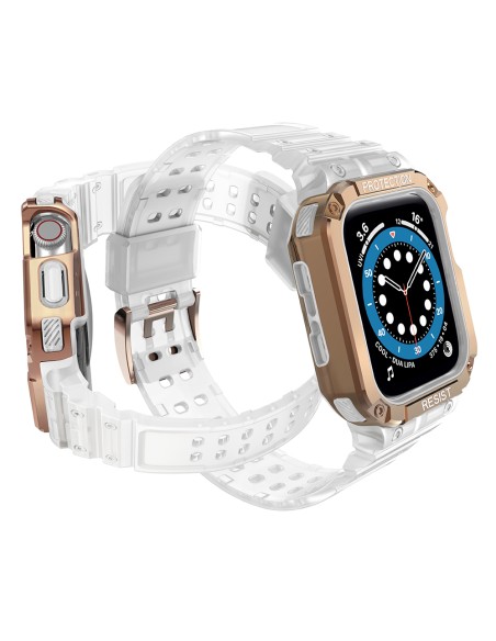 Apsaugokite dirželio juostą su dėklu Apple Watch 7/ 6/ 5/ 4/ 3/ 2/ SE (45/ 44/ 42mm) Šarvuotas laikrodžio dangtelis, ska...