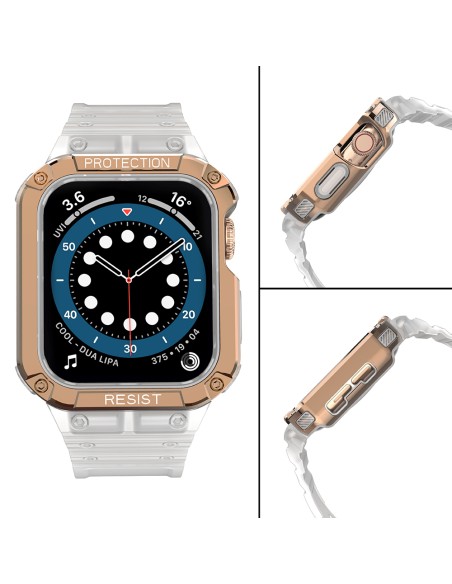 Apsaugokite dirželio juostą su dėklu Apple Watch 7/ 6/ 5/ 4/ 3/ 2/ SE (45/ 44/ 42mm) Šarvuotas laikrodžio dangtelis, ska...