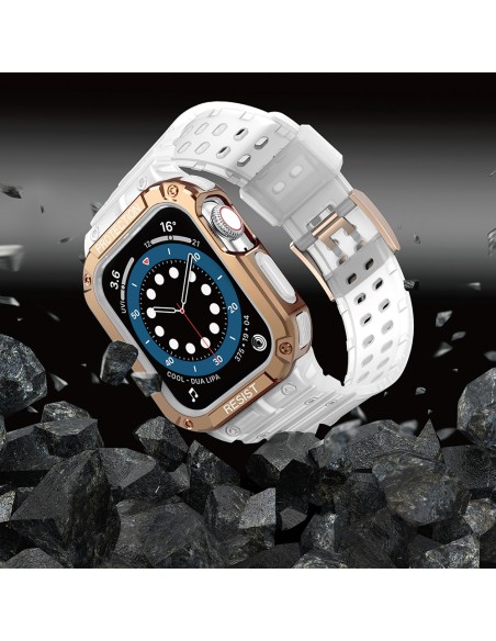 Apsaugokite dirželio juostą su dėklu Apple Watch 7/ 6/ 5/ 4/ 3/ 2/ SE (45/ 44/ 42mm) Šarvuotas laikrodžio dangtelis, ska...