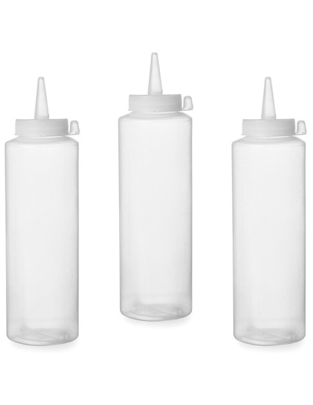 Dozavimo buteliukas šaltiems padažams rinkinys 3 vnt. - skaidrus 0,7L - HENDI 557952