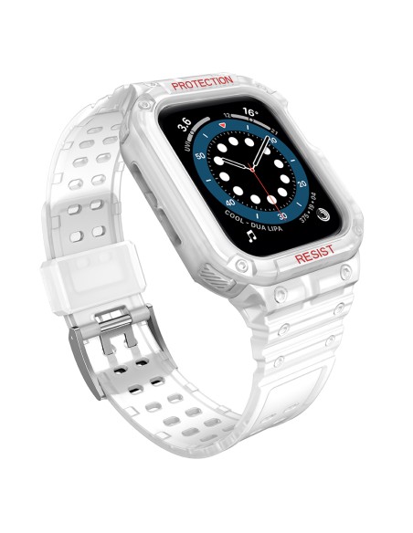 Apsaugokite dirželio juostą su dėklu Apple Watch 7 / 6 / 5 / 4 / 3 / 2 / SE (45 / 44 / 42 mm) dėklas, šarvuotas laikrodž...