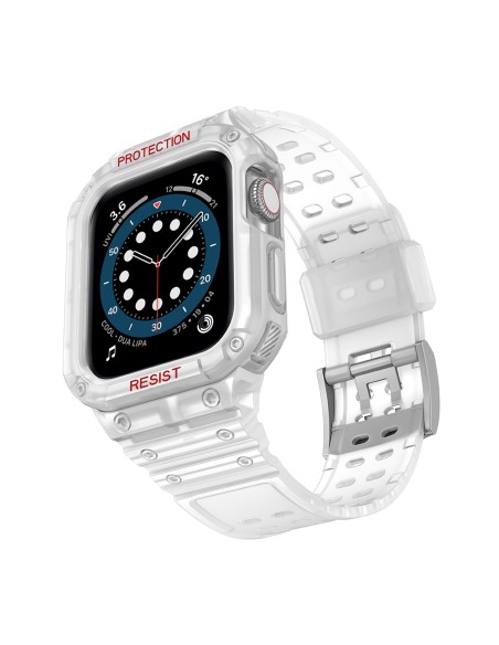 Apsaugokite dirželio juostą su dėklu Apple Watch 7 / 6 / 5 / 4 / 3 / 2 / SE (45 / 44 / 42 mm) dėklas, šarvuotas laikrodž...