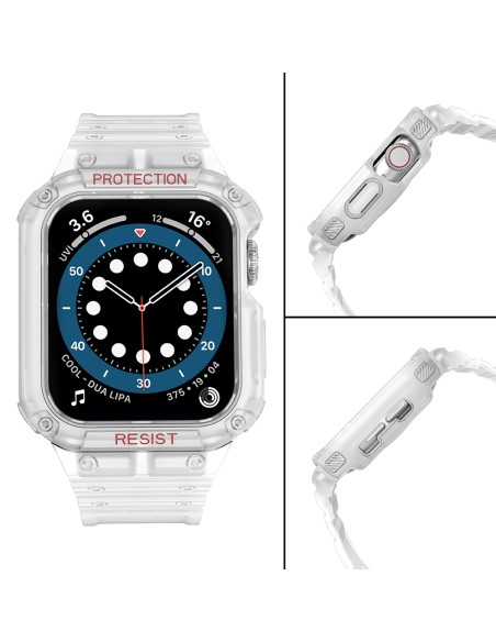 Apsaugokite dirželio juostą su dėklu Apple Watch 7 / 6 / 5 / 4 / 3 / 2 / SE (45 / 44 / 42 mm) dėklas, šarvuotas laikrodž...