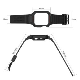 Apsaugokite dirželio juostą su dėklu, skirtu Apple Watch 7/ 6/ 5/ 4/ 3/ 2/ SE (45/ 44/ 42 mm) dėklas, šarvuotas laikrodž...