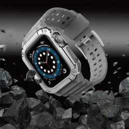 Apsaugokite dirželio juostą su dėklu, skirtu Apple Watch 7/ 6/ 5/ 4/ 3/ 2/ SE (45/ 44/ 42 mm) dėklas, šarvuotas laikrodž...