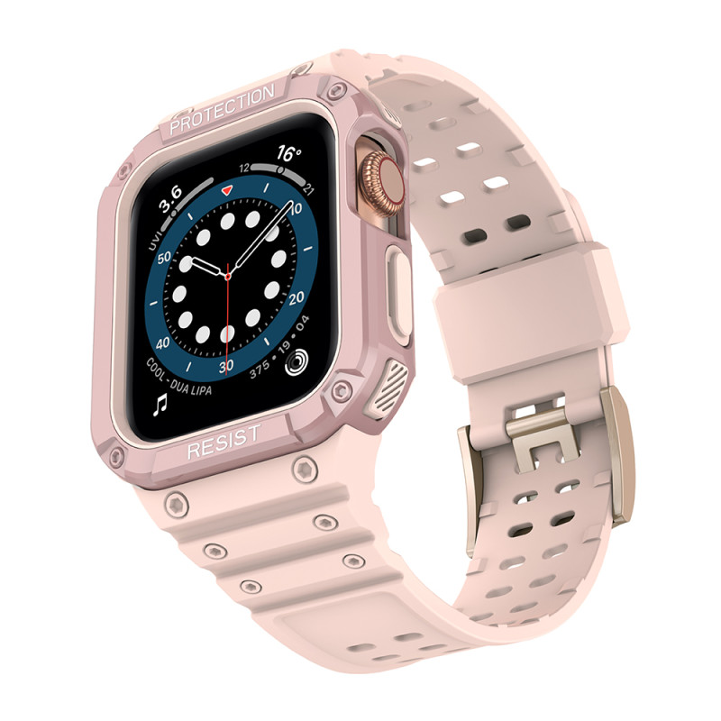 Apsaugokite dirželio juostą su dėklu Apple Watch 7 / 6 / 5 / 4 / 3 / 2 / SE (45 / 44 / 42 mm) dėklas, šarvuotas laikrodž...