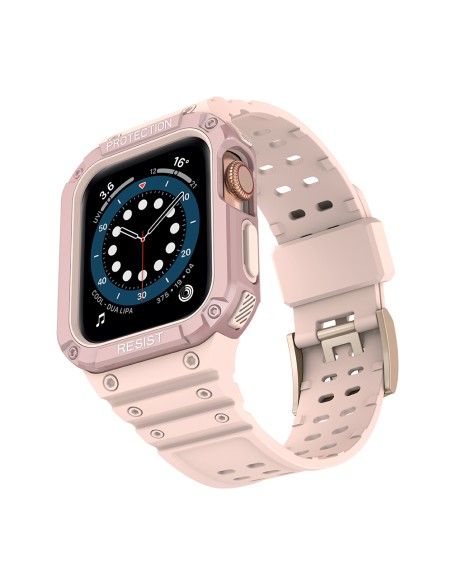 Apsaugokite dirželio juostą su dėklu Apple Watch 7 / 6 / 5 / 4 / 3 / 2 / SE (45 / 44 / 42 mm) dėklas, šarvuotas laikrodž...