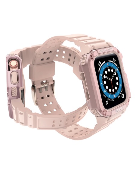 Apsaugokite dirželio juostą su dėklu Apple Watch 7 / 6 / 5 / 4 / 3 / 2 / SE (45 / 44 / 42 mm) dėklas, šarvuotas laikrodž...