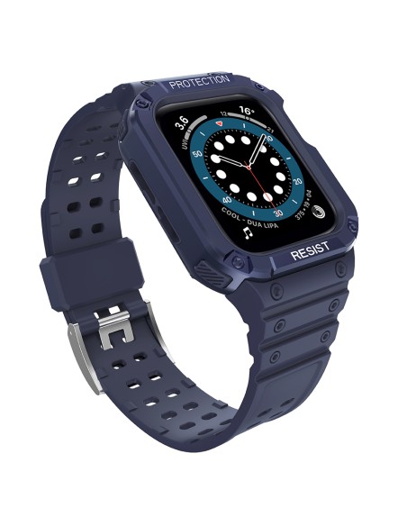 Apsaugokite dirželio juostą su dėklu Apple Watch 7 / 6 / 5 / 4 / 3 / 2 / SE (45 / 44 / 42 mm) dėklas, šarvuotas laikrodž...