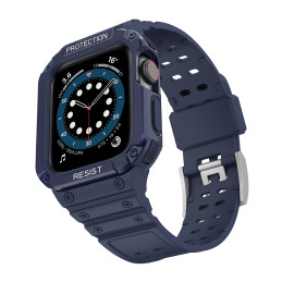Apsaugokite dirželio juostą su dėklu Apple Watch 7 / 6 / 5 / 4 / 3 / 2 / SE (45 / 44 / 42 mm) dėklas, šarvuotas laikrodž...