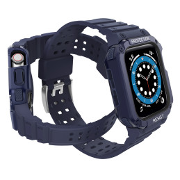 Apsaugokite dirželio juostą su dėklu Apple Watch 7 / 6 / 5 / 4 / 3 / 2 / SE (45 / 44 / 42 mm) dėklas, šarvuotas laikrodž...