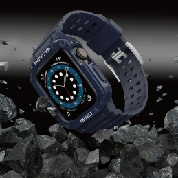 Apsaugokite dirželio juostą su dėklu Apple Watch 7 / 6 / 5 / 4 / 3 / 2 / SE (45 / 44 / 42 mm) dėklas, šarvuotas laikrodž...