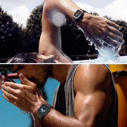 Apsaugokite dirželio juostą su dėklu Apple Watch 7 / 6 / 5 / 4 / 3 / 2 / SE (45 / 44 / 42 mm) dėklas, šarvuotas laikrodž...